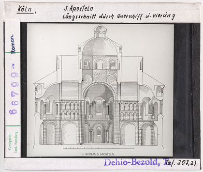 Vorschaubild Köln: St. Aposteln, Längsschnitt durch Querschiff und Vierung 